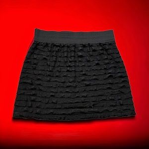 Express black ruffled mini skirt